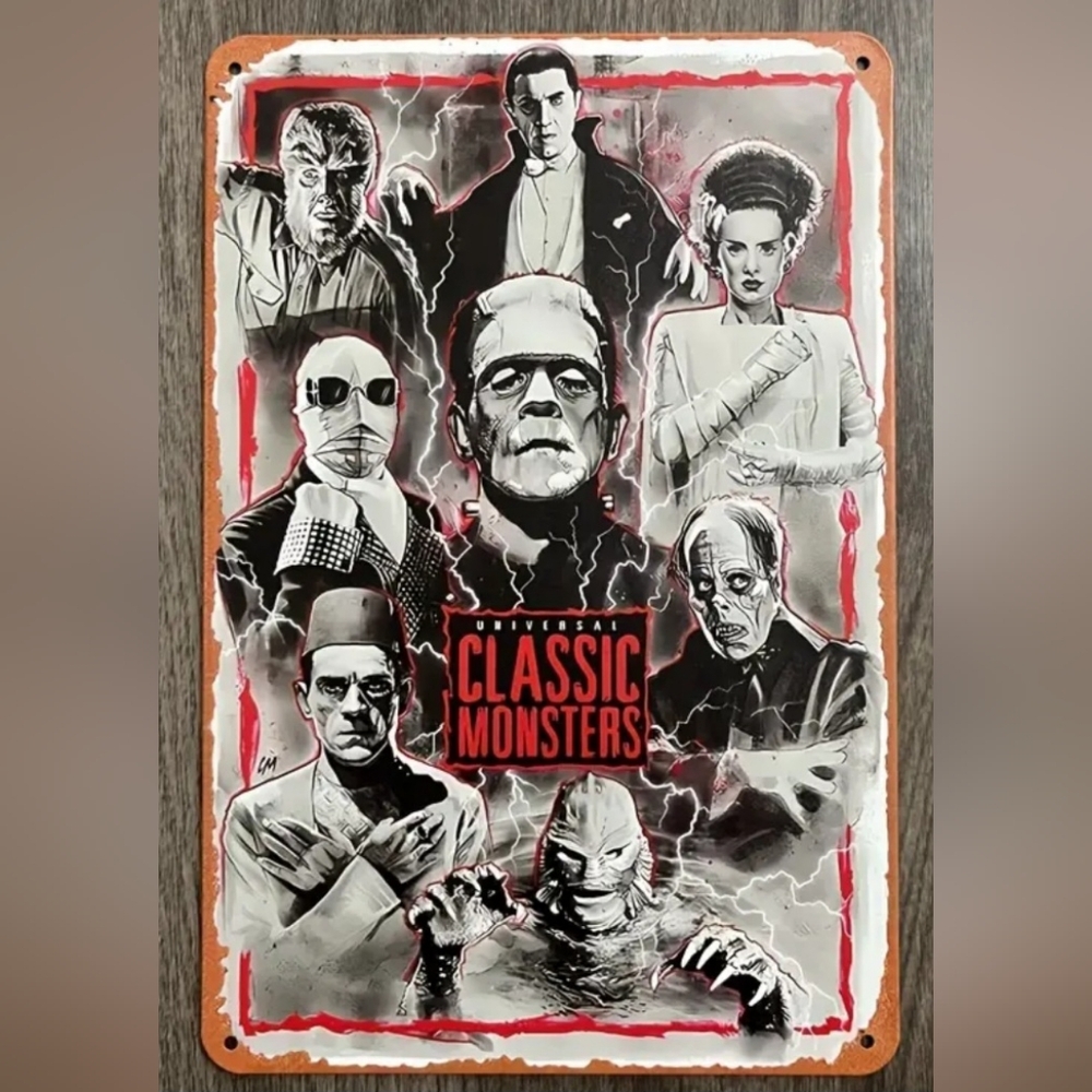 Frankenstein Horror movies Aluminum Decorative Sign